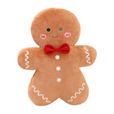 Festive Gingerbread Man Soft Throw Pillow for Bedroom Bed Holiday Light brown