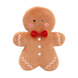 Festive Gingerbread Man Soft Throw Pillow for Bedroom Bed Holiday Light brown