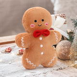 Festive Gingerbread Man Soft Throw Pillow for Bedroom Bed Holiday Light brown