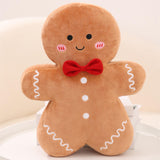 Festive Gingerbread Man Soft Throw Pillow for Bedroom Bed Holiday Light brown