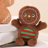 Festive Gingerbread Man Soft Throw Pillow for Bedroom Bed Holiday Dark brown