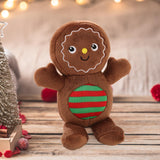 Festive Gingerbread Man Soft Throw Pillow for Bedroom Bed Holiday Dark brown