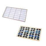 Maxbell Sunglasses Tray 24 Grids Space Saving Glasses Tray for Store Showcase Drawer Grey