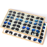 Maxbell Sunglasses Tray 24 Grids Space Saving Glasses Tray for Store Showcase Drawer Grey