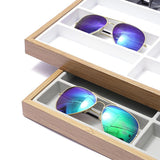 Maxbell Sunglasses Tray 24 Grids Space Saving Glasses Tray for Store Showcase Drawer Grey