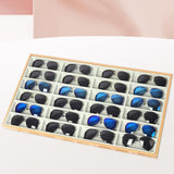 Maxbell Sunglasses Tray 24 Grids Space Saving Glasses Tray for Store Showcase Drawer Grey