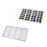 Maxbell Sunglasses Tray 24 Grids Space Saving Glasses Tray for Store Showcase Drawer Grey