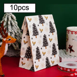 Maxbell 10x Christmas Gift Bag Presents Bag for Home Decoration Party Decor Supplies White and black