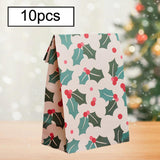 Maxbell 10x Christmas Gift Bag Presents Bag for Home Decoration Party Decor Supplies Green and white