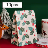 Maxbell 10x Christmas Gift Bag Presents Bag for Home Decoration Party Decor Supplies Green and white