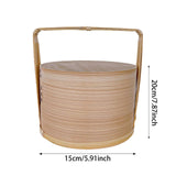 Maxbell Portable Bento Box Practical Wood Wooden Bento Box for Work Farmhouse School 15x15x20 cm Wooden
