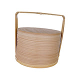 Maxbell Portable Bento Box Practical Wood Wooden Bento Box for Work Farmhouse School 15x15x20 cm Wooden