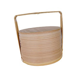 Maxbell Portable Bento Box Practical Wood Wooden Bento Box for Work Farmhouse School 15x15x20 cm Wooden