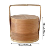 Maxbell Portable Bento Box Practical Wood Wooden Bento Box for Work Farmhouse School 18x18x20 cm Wooden