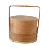 Maxbell Portable Bento Box Practical Wood Wooden Bento Box for Work Farmhouse School 18x18x20 cm Wooden