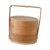 Maxbell Portable Bento Box Practical Wood Wooden Bento Box for Work Farmhouse School 18x18x20 cm Wooden