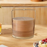 Maxbell Portable Bento Box Practical Wood Wooden Bento Box for Work Farmhouse School 18x18x20 cm Wooden