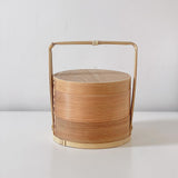 Maxbell Portable Bento Box Practical Wood Wooden Bento Box for Work Farmhouse School 18x18x20 cm Wooden