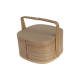Maxbell Portable Bento Box Practical Wood Wooden Bento Box for Work Farmhouse School 22x22x21 cm Wooden