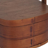Maxbell Portable Bento Box Practical Wood Wooden Bento Box for Work Farmhouse School 22x22x21 cm Dark brown