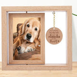 Dog Cat Memorial Picture Frame Wood Rotating Tabletop Decor Dog Photo Frame