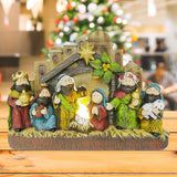 Maxbell Nativity Scene Figurine Decorative Religious Craftwork for Home Car Tabletop