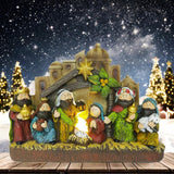 Maxbell Nativity Scene Figurine Decorative Religious Craftwork for Home Car Tabletop