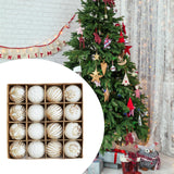 Maxbell 16Pcs Christmas Balls Crafts DIY Baubles for Christmas Gifts Festive Wedding white