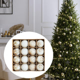 Maxbell 16Pcs Christmas Balls Crafts DIY Baubles for Christmas Gifts Festive Wedding white