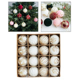 Maxbell 16Pcs Christmas Balls Crafts DIY Baubles for Christmas Gifts Festive Wedding white
