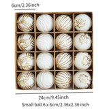 Maxbell 16Pcs Christmas Balls Crafts DIY Baubles for Christmas Gifts Festive Wedding white
