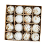 Maxbell 16Pcs Christmas Balls Crafts DIY Baubles for Christmas Gifts Festive Wedding white