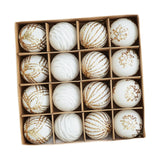 Maxbell 16Pcs Christmas Balls Crafts DIY Baubles for Christmas Gifts Festive Wedding white