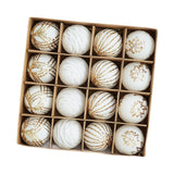 Maxbell 16Pcs Christmas Balls Crafts DIY Baubles for Christmas Gifts Festive Wedding white