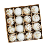 Maxbell 16Pcs Christmas Balls Crafts DIY Baubles for Christmas Gifts Festive Wedding white