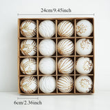 Maxbell 16Pcs Christmas Balls Crafts DIY Baubles for Christmas Gifts Festive Wedding white