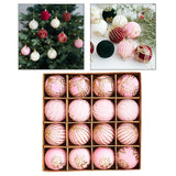 Maxbell 16Pcs Christmas Balls Crafts DIY Baubles for Christmas Gifts Festive Wedding pink