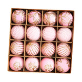 Maxbell 16Pcs Christmas Balls Crafts DIY Baubles for Christmas Gifts Festive Wedding pink