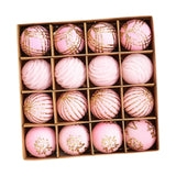 Maxbell 16Pcs Christmas Balls Crafts DIY Baubles for Christmas Gifts Festive Wedding pink