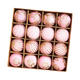 Maxbell 16Pcs Christmas Balls Crafts DIY Baubles for Christmas Gifts Festive Wedding pink