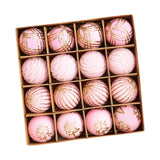 Maxbell 16Pcs Christmas Balls Crafts DIY Baubles for Christmas Gifts Festive Wedding pink