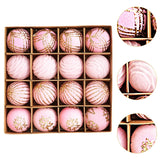 Maxbell 16Pcs Christmas Balls Crafts DIY Baubles for Christmas Gifts Festive Wedding pink
