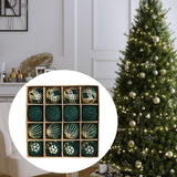 Maxbell 16Pcs Christmas Balls Crafts DIY Baubles for Christmas Gifts Festive Wedding dark green