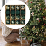 Maxbell 16Pcs Christmas Balls Crafts DIY Baubles for Christmas Gifts Festive Wedding dark green