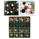 Maxbell 16Pcs Christmas Balls Crafts DIY Baubles for Christmas Gifts Festive Wedding dark green