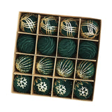 Maxbell 16Pcs Christmas Balls Crafts DIY Baubles for Christmas Gifts Festive Wedding dark green