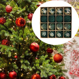 Maxbell 16Pcs Christmas Balls Crafts DIY Baubles for Christmas Gifts Festive Wedding dark green