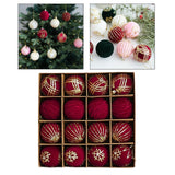 Maxbell 16Pcs Christmas Balls Crafts DIY Baubles for Christmas Gifts Festive Wedding red