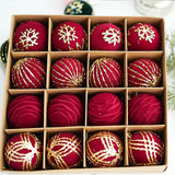 Maxbell 16Pcs Christmas Balls Crafts DIY Baubles for Christmas Gifts Festive Wedding red