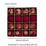 Maxbell 16Pcs Christmas Balls Crafts DIY Baubles for Christmas Gifts Festive Wedding red